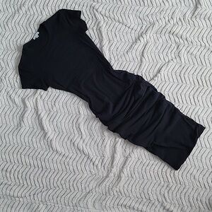 James Perse bodycon midi ruched black dress size 1